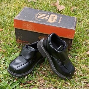 Route 66 Black Kids Slip-On Dress Shoes